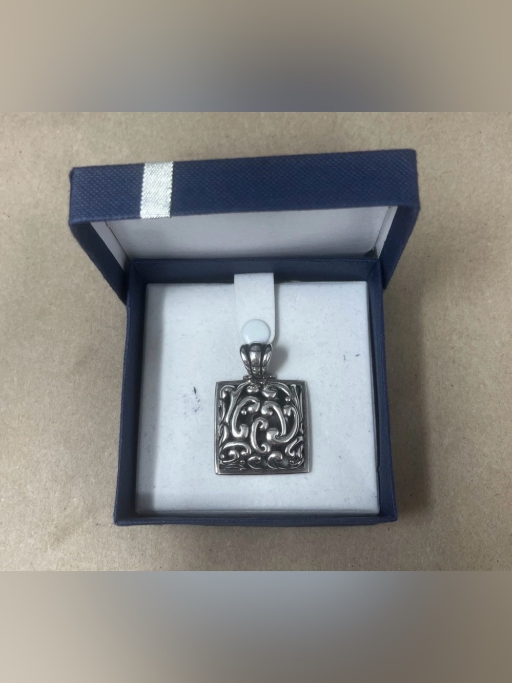 BARSE Sterling Silver Scroll Pendant 925 Heavy 20 grams